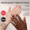 Glamnetic Press On Nails – Short Almond, Matte Fake Nails 30 Pc Full Kit(1A – Queen Of Hearts)