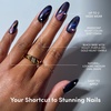 Glamnetic Press On Nails – Short Almond, Matte Fake Nails 30 Pc Full Kit(2A – Mystic Topaz)