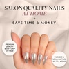 Glamnetic Press On Nails – Short Almond, Matte Fake Nails 30 Pc Full Kit(2U – Stardust)
