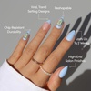 Glamnetic Press On Nails – Short Almond, Matte Fake Nails 30 Pc Full Kit(4A – Angel In Blue)