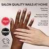 Glamnetic Press On Nails – Short Almond, Matte Fake Nails 30 Pc Full Kit(4B – Lover’s Crest)