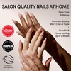 Glamnetic Press On Nails – Short Almond, Matte Fake Nails 30 Pc Full Kit(4C – Goal Getter)