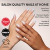 Glamnetic Press On Nails – Short Almond, Matte Fake Nails 30 Pc Full Kit(4D – Entranced)