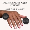 Glamnetic Press On Nails – Short Almond, Matte Fake Nails 30 Pc Full Kit(4E – Ruby Ribbons)