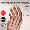 Glamnetic Press On Nails – Short Almond, Matte Fake Nails 30 Pc Full Kit(4F – Astro)