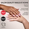 Glamnetic Press On Nails – Short Almond, Matte Fake Nails 30 Pc Full Kit(4P – Better Half)