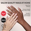 Glamnetic Press On Nails – Short Almond, Matte Fake Nails 30 Pc Full Kit(5A – Silver Belle)