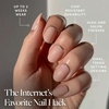 Glamnetic Press On Nails – Short Almond, Matte Fake Nails 30 Pc Full Kit(5A – Silver Belle)