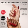 Glamnetic Press On Nails – Short Almond, Matte Fake Nails 30 Pc Full Kit(Cherry Glaze)
