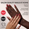 Glamnetic Press On Nails – Short Almond, Matte Fake Nails 30 Pc Full Kit(Ruby Slipper)