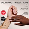 Glamnetic Press On Nails – Short Almond, Velvet Fake Nails 30 Pc Full Kit(1A – Love Preserved)