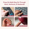 Glamnetic Press On Nails – Short Almond, Velvet Fake Nails 30 Pc Full Kit(2A – All Time Love)