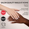 Glamnetic Press On Nails – Short Almond, Velvet Fake Nails 30 Pc Full Kit(2B – The Vow)