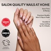 Glamnetic Press On Nails – Short Almond, Velvet Fake Nails 30 Pc Full Kit(2C – Lovers Knot)