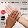 Glamnetic Press On Nails – Short Almond, Velvet Fake Nails 30 Pc Full Kit(2D – Honeymoon)