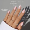 Glamnetic Press On Nails – Short Almond, Velvet Fake Nails 30 Pc Full Kit(2E – Love Knot)