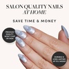 Glamnetic Press On Nails – Short Almond, Velvet Fake Nails 30 Pc Full Kit(2H – Cold Hearted)