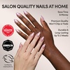 Glamnetic Press On Nails – Short Almond, Velvet Fake Nails 30 Pc Full Kit(2K – Pearl Me Softly)