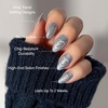 Glamnetic Press On Nails – Short Almond, Velvet Fake Nails 30 Pc Full Kit(2L – Electric Lover)