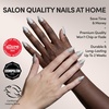 Glamnetic Press On Nails – Short Almond, Velvet Fake Nails 30 Pc Full Kit(2L – Electric Lover)