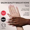 Glamnetic Press On Nails – Short Almond, Velvet Fake Nails 30 Pc Full Kit(2M – Shine For You)