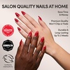 Glamnetic Press On Nails – Short Almond, Velvet Fake Nails 30 Pc Full Kit(2N – Sent With Love)
