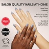 Glamnetic Press On Nails – Short Almond, Velvet Fake Nails 30 Pc Full Kit(2O – Baby Blues)