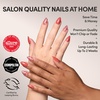 Glamnetic Press On Nails – Short Almond, Velvet Fake Nails 30 Pc Full Kit(2P – Love Me)