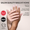 Glamnetic Press On Nails – Short Almond, Velvet Fake Nails 30 Pc Full Kit(2Q – Wifey)