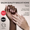Glamnetic Press On Nails – Short Almond, Velvet Fake Nails 30 Pc Full Kit(3A – Dear Lover)