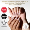 Glamnetic Press On Nails – Short Almond, Velvet Fake Nails 30 Pc Full Kit(4 – WOO-MAN!)