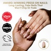 Glamnetic Press On Nails – Short Almond, Velvet Fake Nails 30 Pc Full Kit(5 – I AM A RICH MAN?)