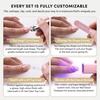 Glamnetic Press On Nails – Short Almond, Velvet Fake Nails 30 Pc Full Kit(5 – I AM A RICH MAN?)