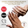 Glamnetic Press On Nails – Short Almond, Velvet Fake Nails 30 Pc Full Kit(6 – NO IN BETWEEN)