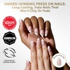 Glamnetic Press On Nails – Short Almond, Velvet Fake Nails 30 Pc Full Kit(7 – GIVE ‘EM GRACE)