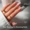 Glamnetic Press On Nails – Short Almond, Velvet Fake Nails 30 Pc Full Kit(Big Bunny Energy)