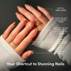 Glamnetic Press On Nails – Short Almond, Velvet Fake Nails 30 Pc Full Kit(Earned Not Given)