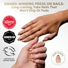 Glamnetic Press On Nails – Short Almond, Velvet Fake Nails 30 Pc Full Kit(Earned Not Given)