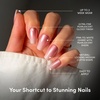 Glamnetic Press On Nails – Short Almond, Velvet Fake Nails 30 Pc Full Kit(Everyday Beauty Queen)