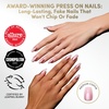 Glamnetic Press On Nails – Short Almond, Velvet Fake Nails 30 Pc Full Kit(Everyday Beauty Queen)