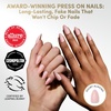 Glamnetic Press On Nails – Short Almond, Velvet Fake Nails 30 Pc Full Kit(Fairy Flexx)