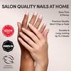 Glamnetic Press On Nails – Short Almond, Velvet Fake Nails 30 Pc Full Kit(Petals)
