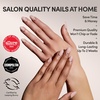 Glamnetic Press On Nails – Short Oval, Velvet Fake Nails 30 Pc Full Kit(1C – Goal Digger)