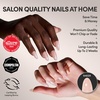 Glamnetic Press On Nails – Short Oval, Velvet Fake Nails 30 Pc Full Kit(2A – Sugar Glazed)
