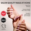 Glamnetic Press On Nails – Short Oval, Velvet Fake Nails 30 Pc Full Kit(2B – Oyster)