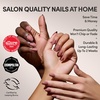 Glamnetic Press On Nails – Short Oval, Velvet Fake Nails 30 Pc Full Kit(2C – Fall Mauve)
