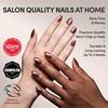 Glamnetic Press On Nails – Short Oval, Velvet Fake Nails 30 Pc Full Kit(2E – Magnetic Moscow)