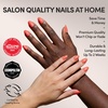 Glamnetic Press On Nails – Short Oval, Velvet Fake Nails 30 Pc Full Kit(2M – Lush Coral)