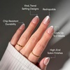 Glamnetic Press On Nails – Short Oval, Velvet Fake Nails 30 Pc Full Kit(2N – Angelic Touch)