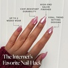 Glamnetic Press On Nails – Short Oval, Velvet Fake Nails 30 Pc Full Kit(3A – Seaspell)